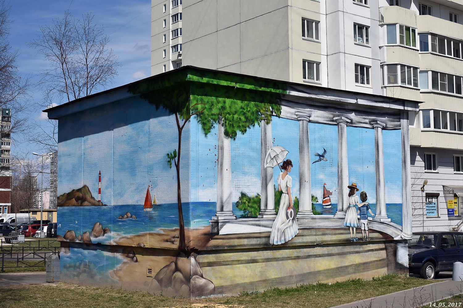 Санкт-Петербург, Проспект Авиаконструкторов, 18 корп. 1 лит. Б. Монументальное искусство (мозаики, росписи, барельефы, сграфито)