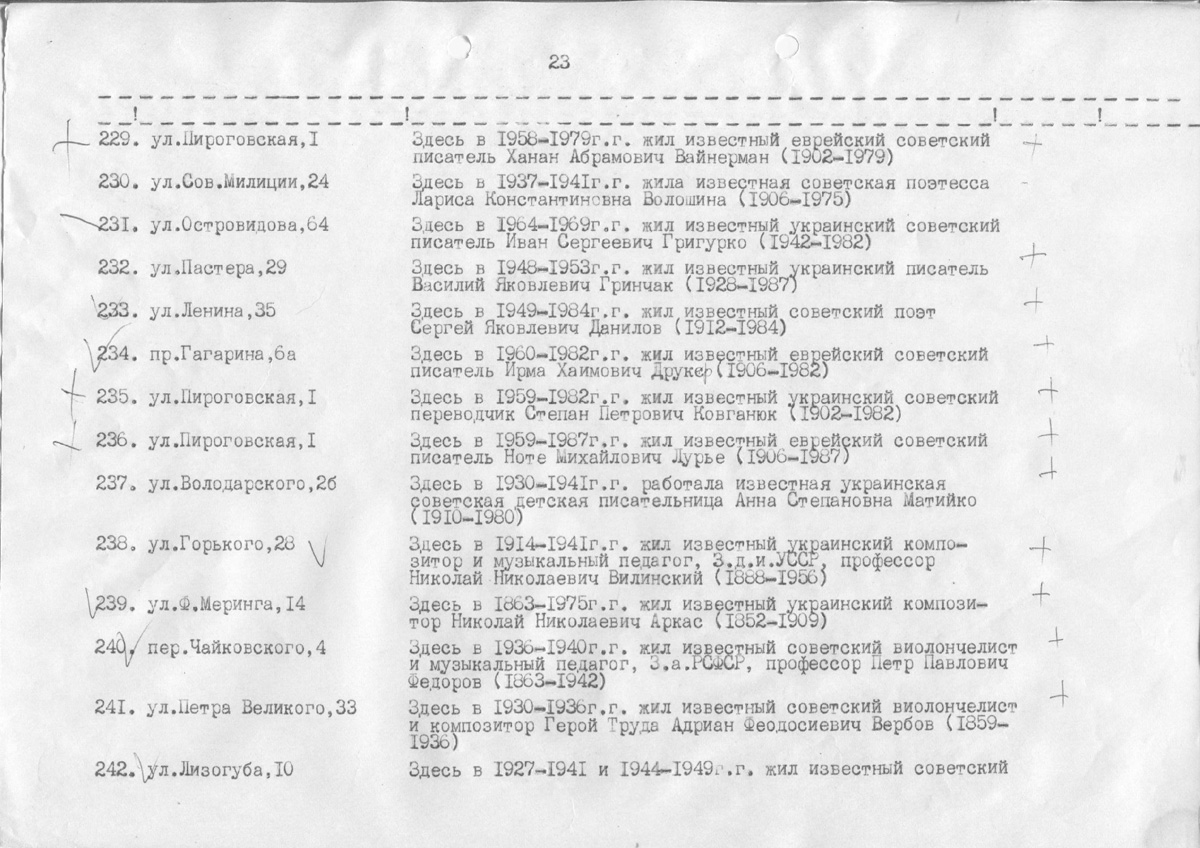 Одесса — Материалы по охране культурного наследия (Одесса и Одесская область)