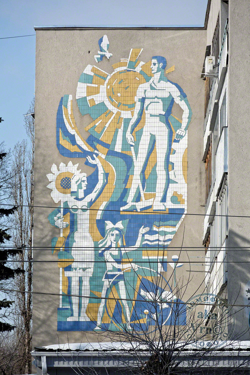 Воронеж, Кольцовская улица, 72. Монументальное искусство (мозаики, росписи, барельефы, сграфито). Монументальное искусство (мозаики, росписи) Воронежской области