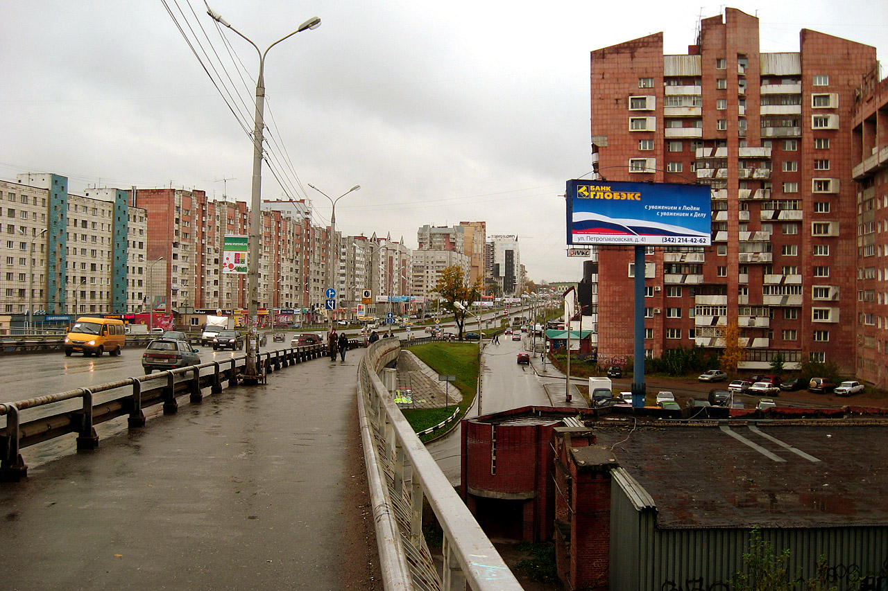 Пермь, Улица Революции, 4; Улица Революции, 6; Улица Революции / Улица Макаренко, автодорожный мост; Улица Революции, 3/1. Пермь — Панорамы