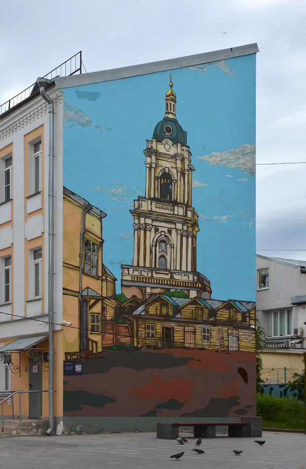 Москва, Пятницкая улица, 21 стр. 2. Монументальное искусство (мозаики, росписи, барельефы, сграфито)