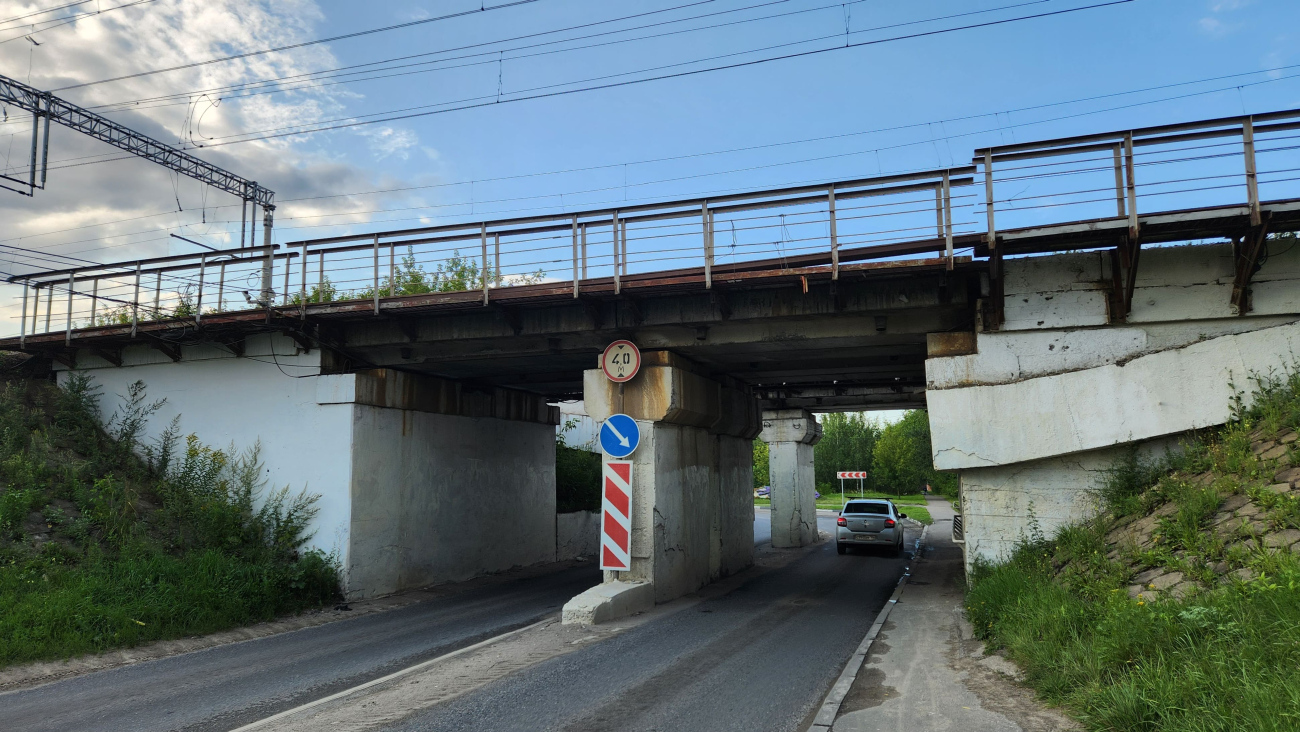 Павловский Посад, Привокзальная улица, железнодорожный мост через Привокзальную улицу