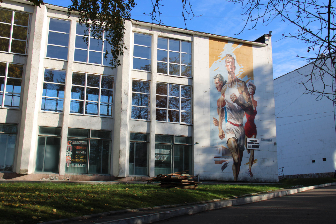 Смоленск, Улица Дзержинского, 18 корп. 2. Монументальное искусство (мозаики, росписи, барельефы, сграфито)