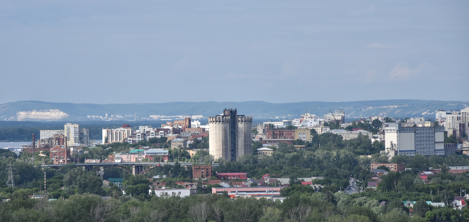 Самара, Главная улица, Самарский мост; Улица Григория Засекина, 1 (элеватор); Хлебная площадь, 4-6-8 (комбикормовый цех). Самара — Панорамы
